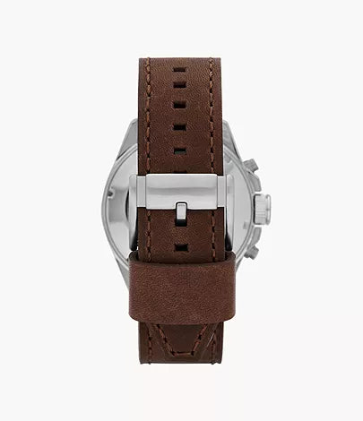 Fossil decker chronograph brown leather watch