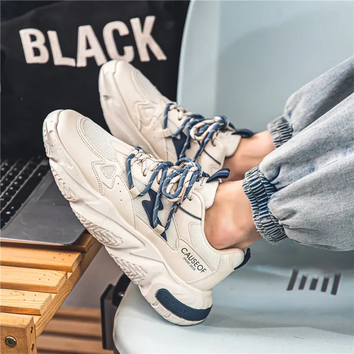 Low Cut Unisex White Strip Sneakers